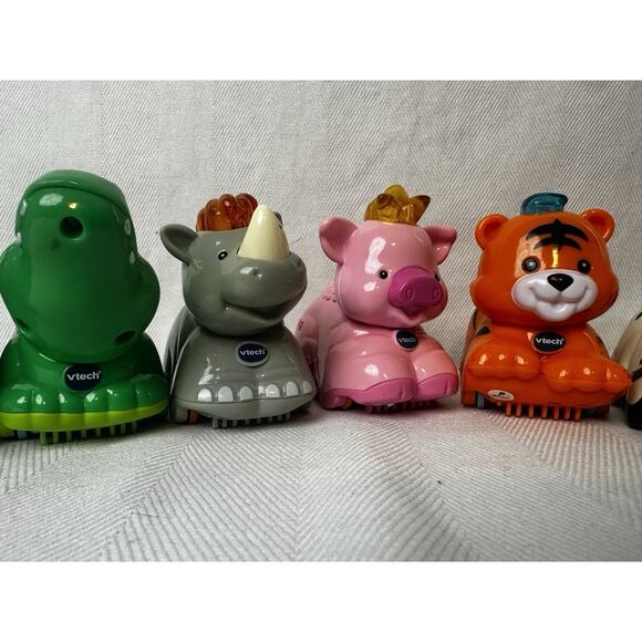 Lot of 10 VTech Go Go Smart Wheels Animals, Zebra, Lion, Bear, Hippo, Rhino, Pig - Picture 3 of 8